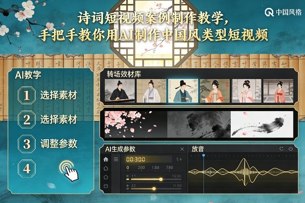 古诗词短视频案例制作教学，手把手教你用AI制作中国风类型短视频-星云源码网-汇集全网高质量源码及优质教程的资源整合站