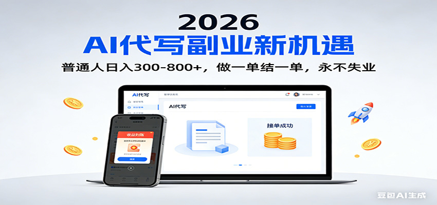 2026 副业首选！AI 代写日入 300-800，普通人0门槛，做一单结一单！-星云源码网-汇集全网高质量源码及优质教程的资源整合站