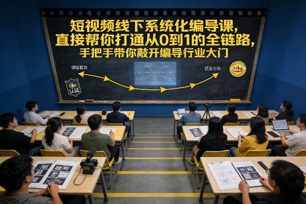 短视频线下系统化编导课，直接帮你打通从0到1的全链路，手把手带你敲开编导行业大门-星云源码网-汇集全网高质量源码及优质教程的资源整合站