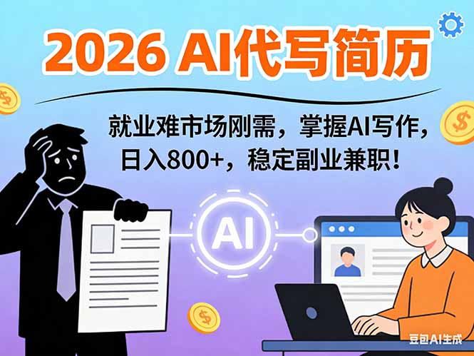 AI代写简历，超暴利，用万能模板月入1-3万实战教程，2026年市场刚需！-星云源码网-汇集全网高质量源码及优质教程的资源整合站
