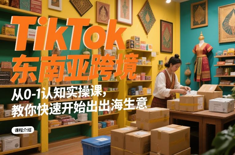 TikTok东南亚跨境从0-1认知实操课，教你快速开始出海生意-星云源码网-汇集全网高质量源码及优质教程的资源整合站