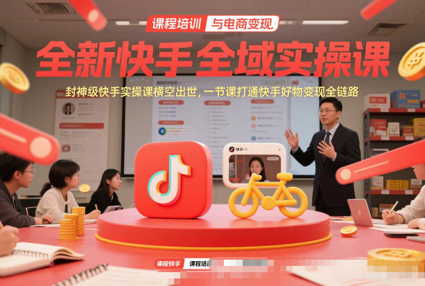 全新快手全域实操课，封神级快手实操课横空出世，一节课打通快手好物变现全链路-星云源码网-汇集全网高质量源码及优质教程的资源整合站