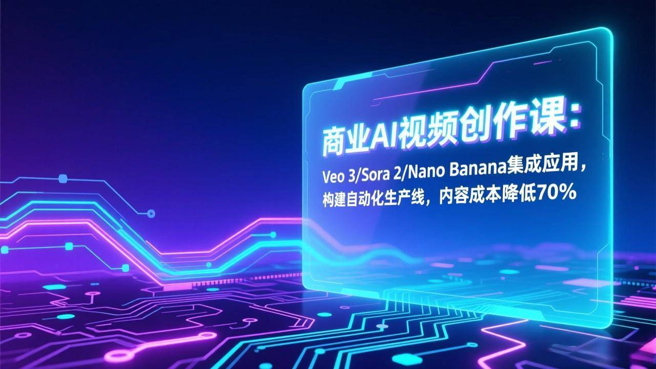 （17070期）商业AI视频创作课：Veo 3/Sora 2/Nano Banana集成应用，构建自动化生产线，内容成本降低70%-星云源码网-汇集全网高质量源码及优质教程的资源整合站