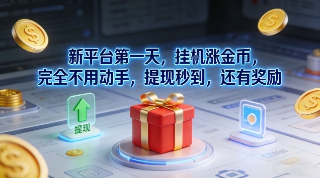 新平台第一天，挂G涨金币，完全不用动手，提现秒到，还有奖励【揭秘】-星云源码网-汇集全网高质量源码及优质教程的资源整合站