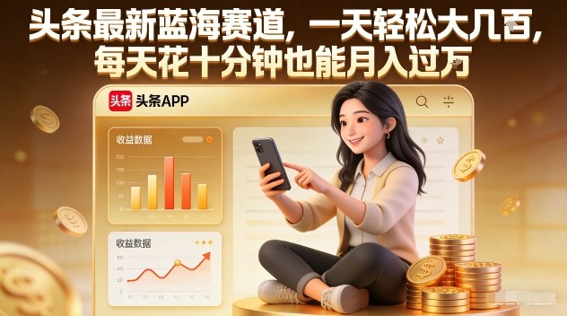 头条最新蓝海赛道，一天轻松大几张，每天花十分钟也能月入过1W【揭秘】-星云源码网-汇集全网高质量源码及优质教程的资源整合站