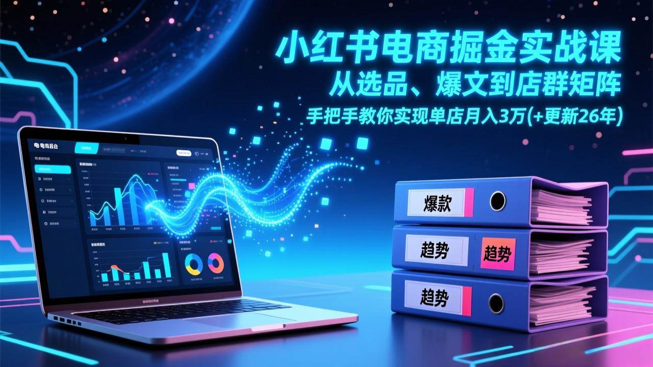 （17290期）小红书电商掘金实战课，从选品、爆文到店群矩阵，手把手教你实现单店月入3万+(更新26年)-星云源码网-汇集全网高质量源码及优质教程的资源整合站