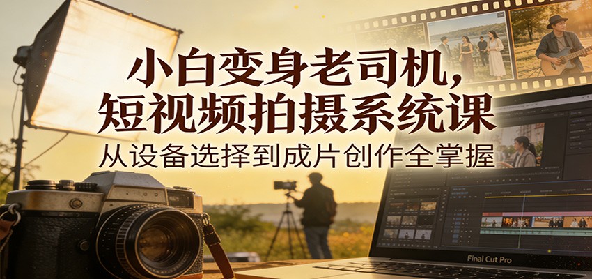 小白变身老司机，短视频拍摄系统课，从设备选择到成片创作全掌握-星云源码网-汇集全网高质量源码及优质教程的资源整合站